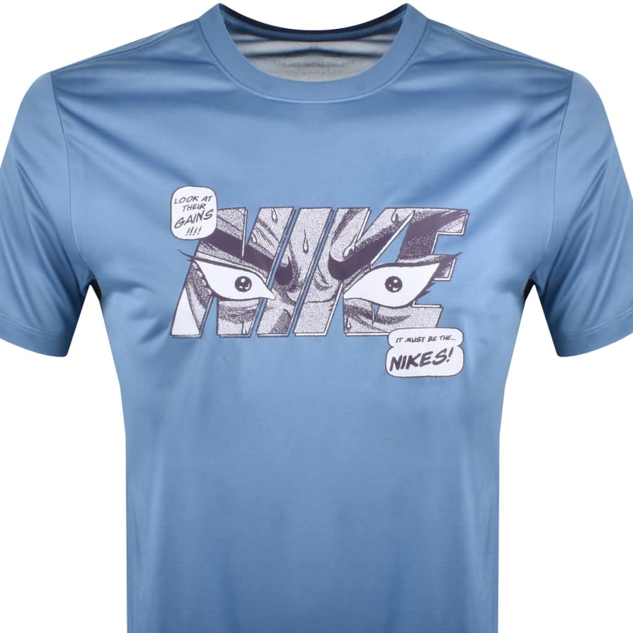 Nike Logo Dri Fit T Shirt Aegean Storm Mainline Menswear Australia